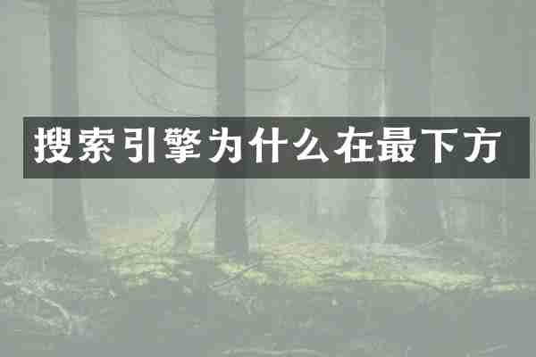 搜索引擎为什么在最下方
