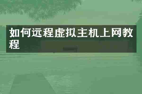 如何远程虚拟主机上网教程