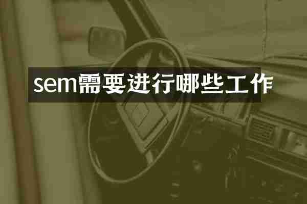 sem需要进行哪些工作