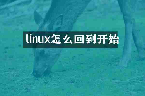 linux怎么回到开始