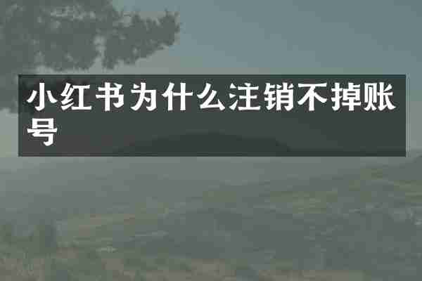 小红书为什么注销不掉账号