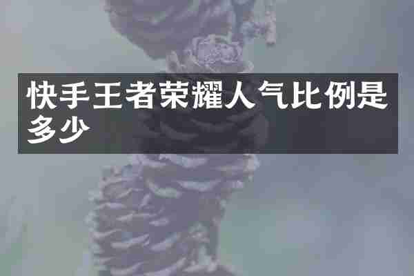 快手王者荣耀人气比例是多少