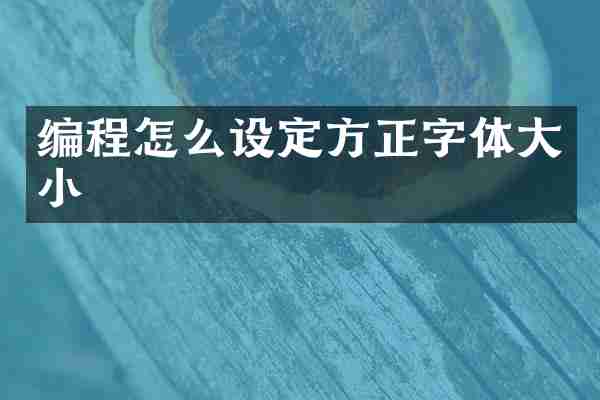 编程怎么设定方正字体大小