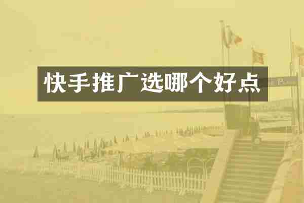快手推广选哪个好点