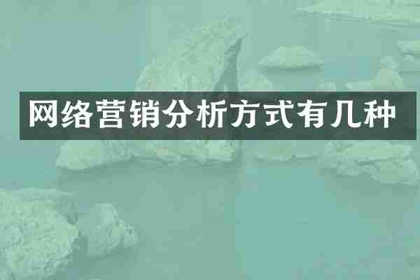 网络营销分析方式有几种