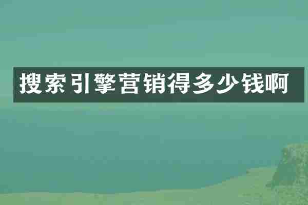 搜索引擎营销得多少钱啊