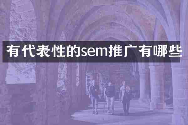 有代表性的sem推广有哪些