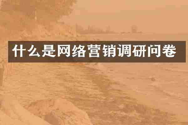 什么是网络营销调研问卷