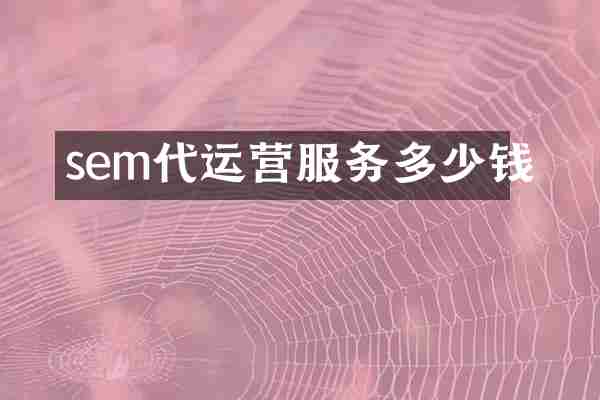sem代运营服务多少钱