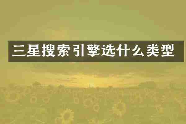 三星搜索引擎选什么类型
