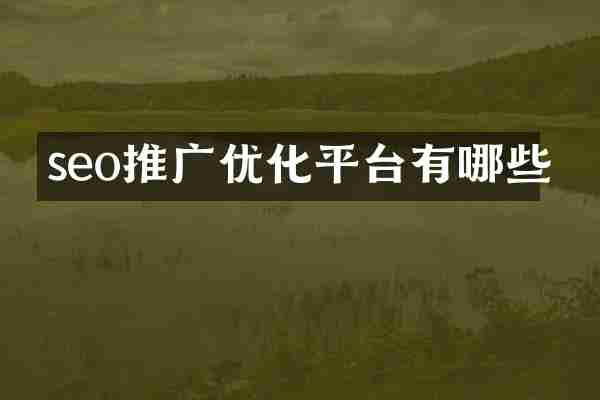 seo推广优化平台有哪些