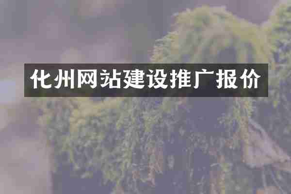 化州网站建设推广报价