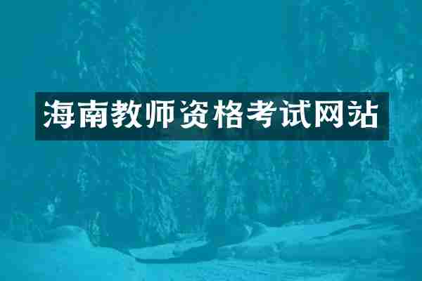 海南教师资格考试网站