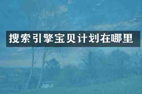 搜索引擎宝贝计划在哪里