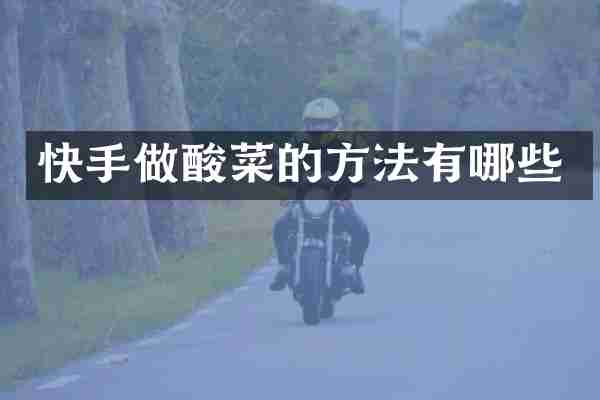 快手做酸菜的方法有哪些
