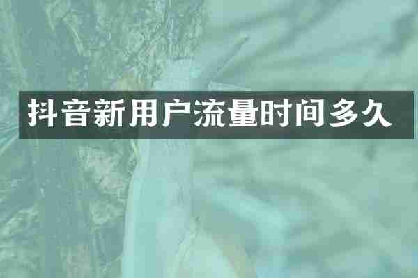 抖音新用户流量时间多久