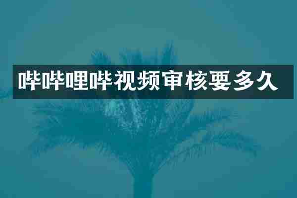 哔哔哩哔视频审核要多久