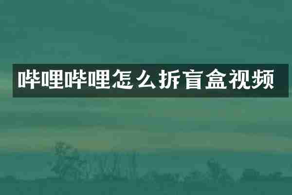 哔哩哔哩怎么拆盲盒视频