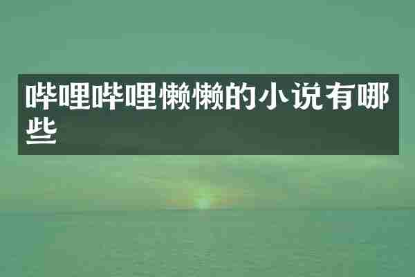 哔哩哔哩懒懒的小说有哪些