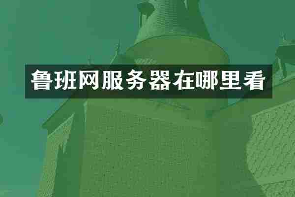 鲁班网服务器在哪里看