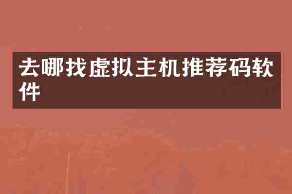 去哪找虚拟主机推荐码软件
