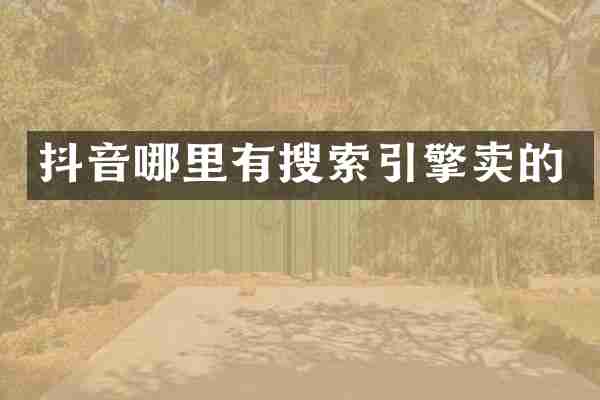 抖音哪里有搜索引擎卖的