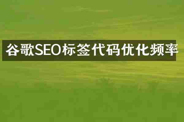 谷歌SEO标签代码优化频率
