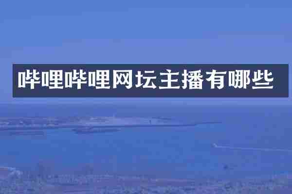 哔哩哔哩网坛主播有哪些
