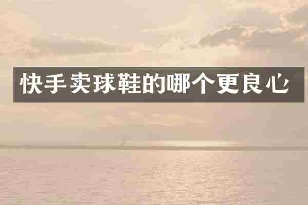 快手卖球鞋的哪个更良心