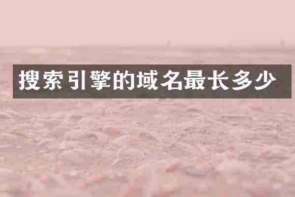 搜索引擎的域名最长多少