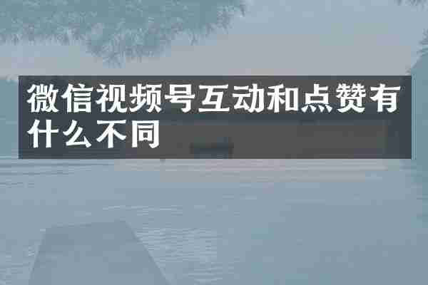 微信视频号互动和点赞有什么不同
