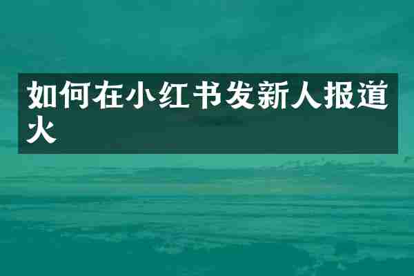 如何在小红书发新人报道火