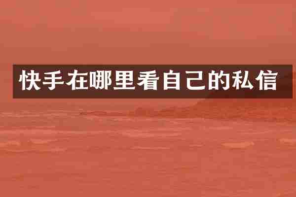 快手在哪里看自己的私信