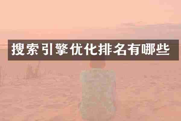 搜索引擎优化排名有哪些