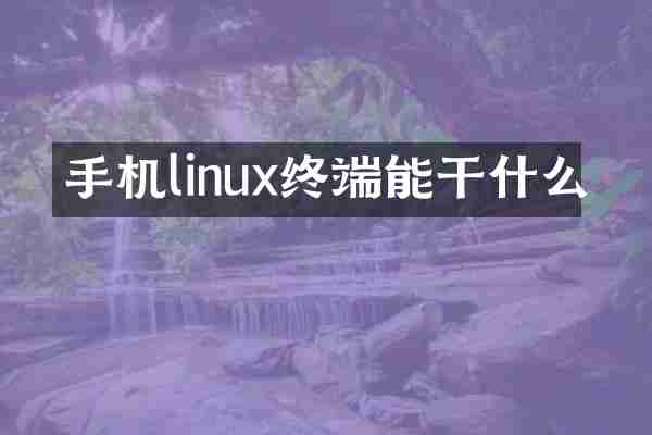 手机linux终端能干什么
