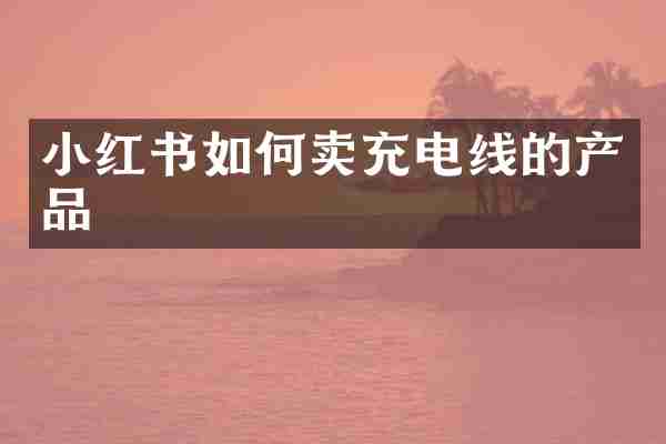 小红书如何卖充电线的产品