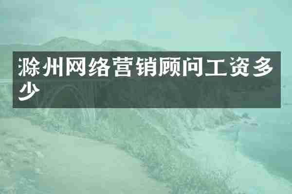 滁州网络营销顾问工资多少