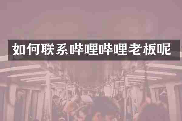 如何联系哔哩哔哩老板呢