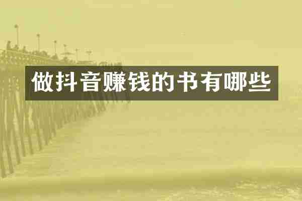 做抖音赚钱的书有哪些