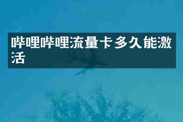 哔哩哔哩流量卡多久能激活