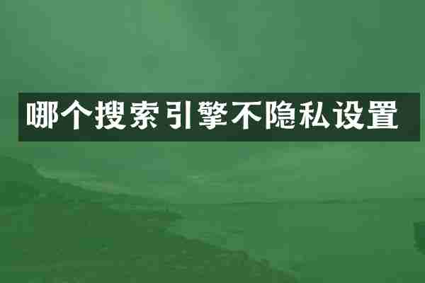 哪个搜索引擎不隐私设置
