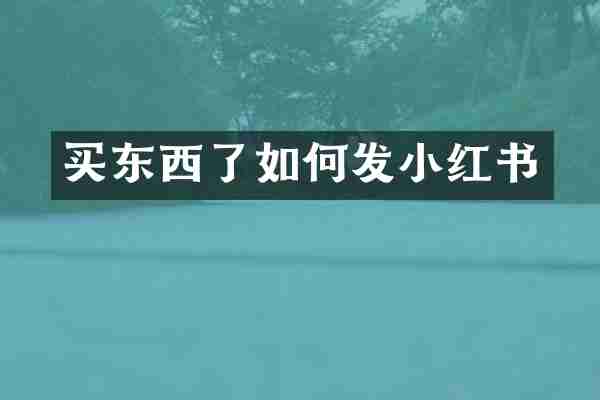 买东西了如何发小红书