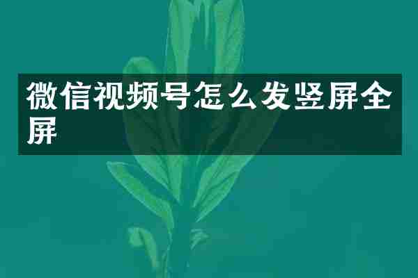 微信视频号怎么发竖屏全屏