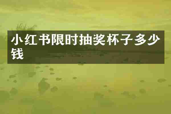 小红书限时抽奖杯子多少钱
