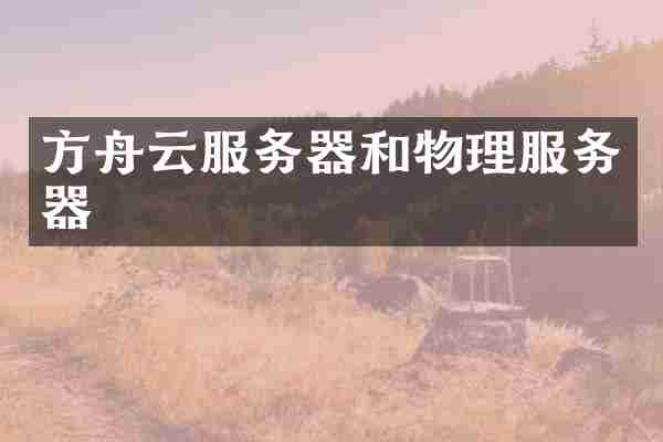 方舟云服务器和物理服务器