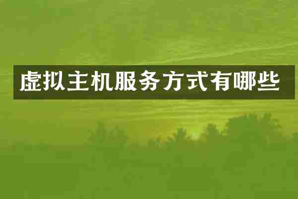 虚拟主机服务方式有哪些