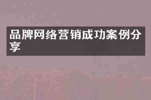品牌网络营销成功案例分享
