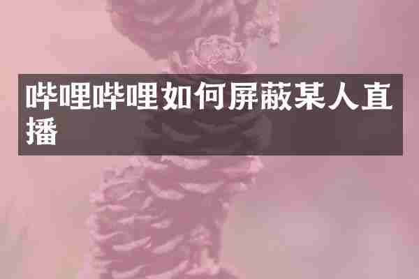 哔哩哔哩如何屏蔽某人直播