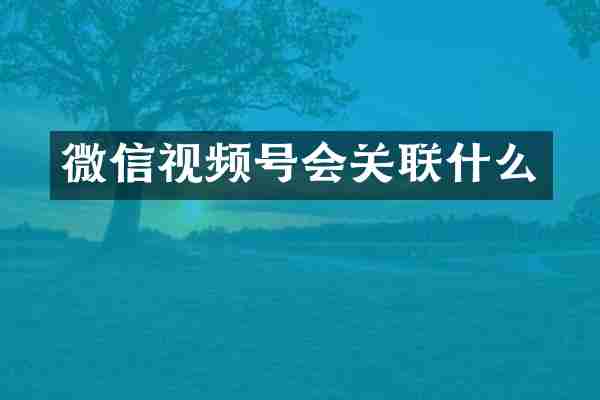 微信视频号会关联什么