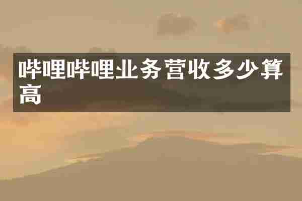 哔哩哔哩业务营收多少算高